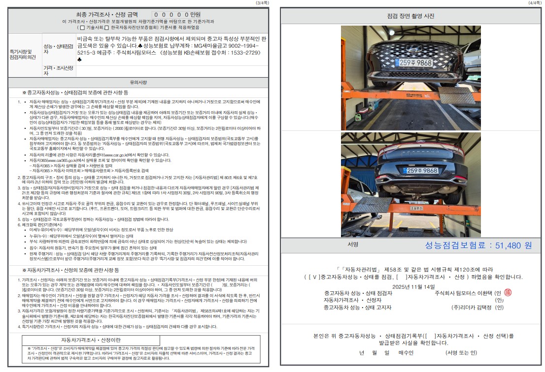 Детальное состояние автомобиля
