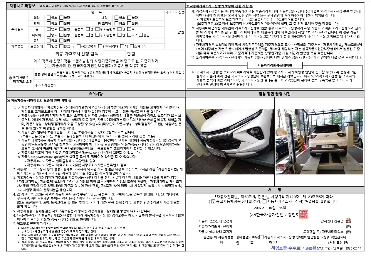 Детальное состояние автомобиля