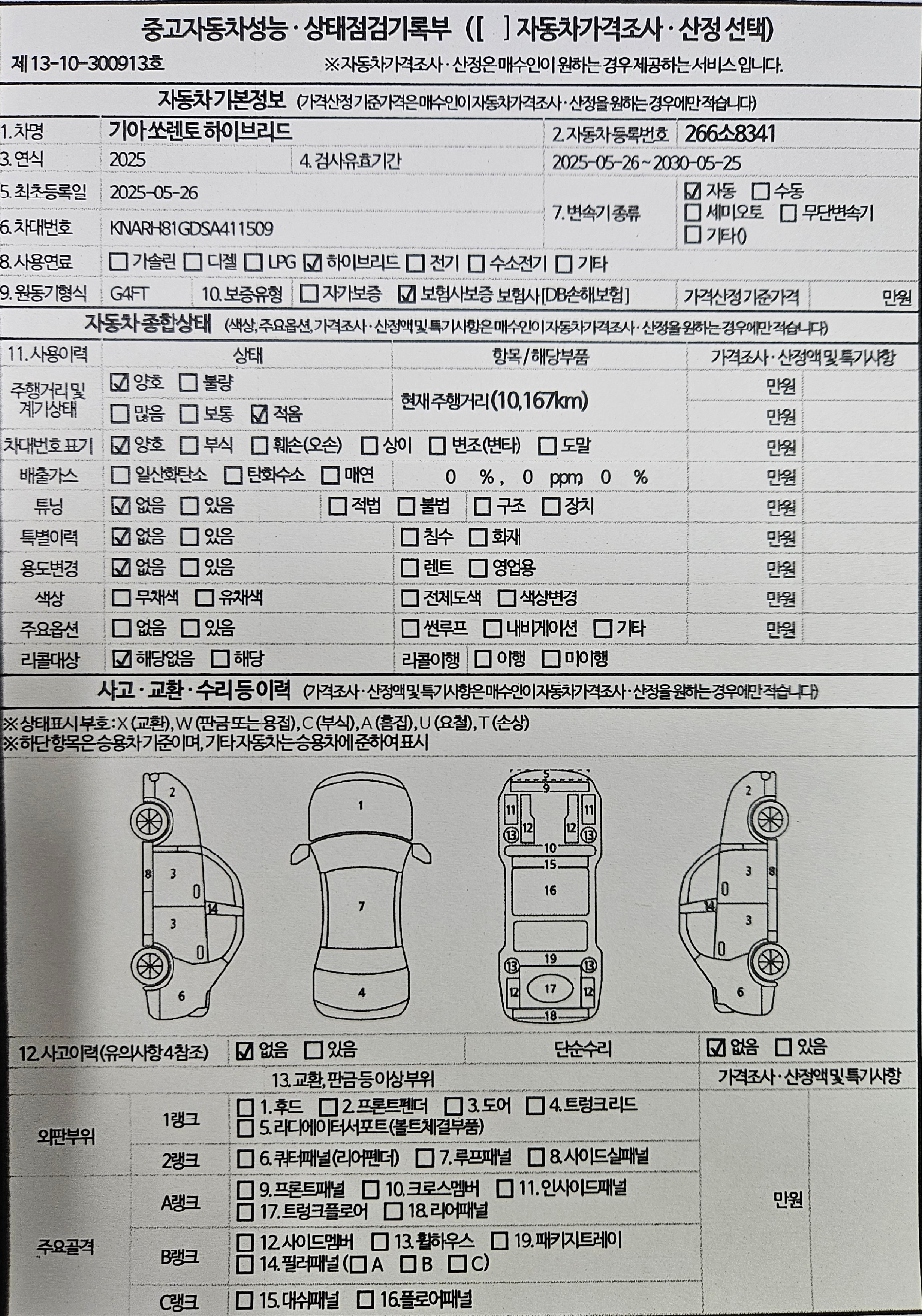 Основная информация и общее состояние / история аварий и ремонтов