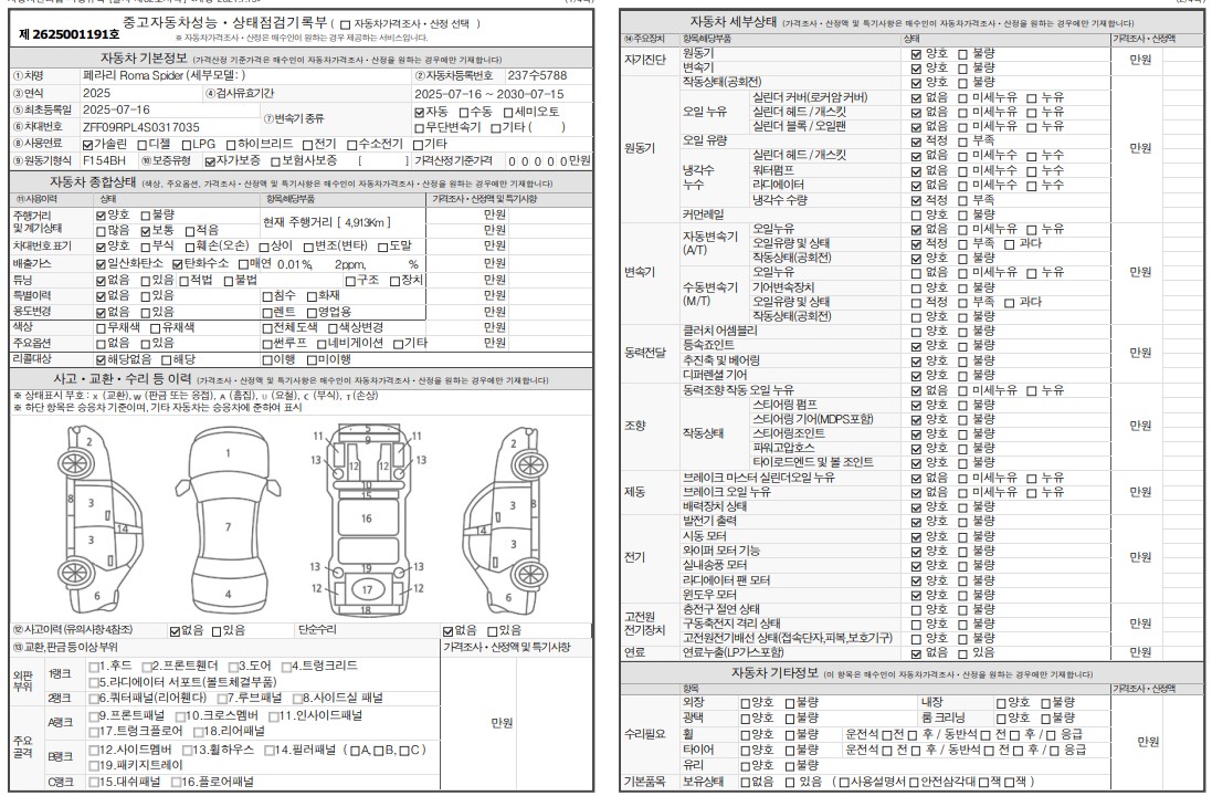 Основная информация и общее состояние / история аварий и ремонтов