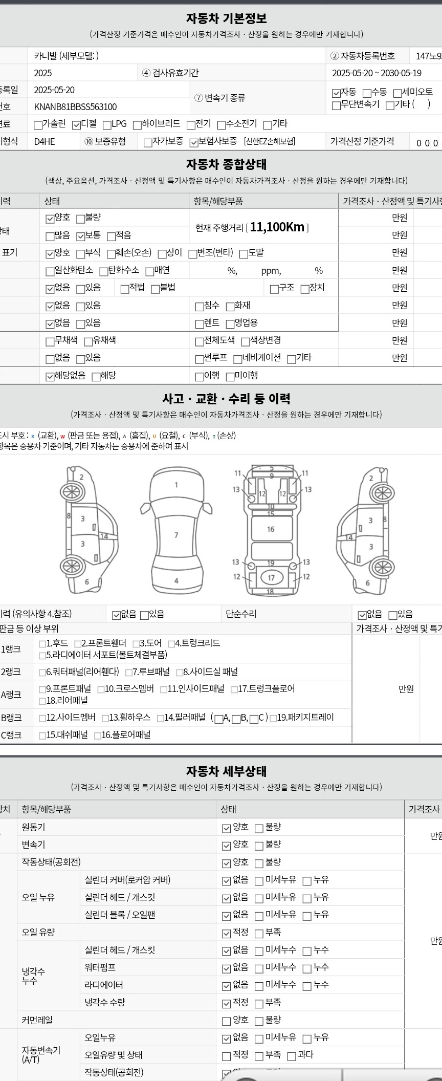 Основная информация и общее состояние / история аварий и ремонтов