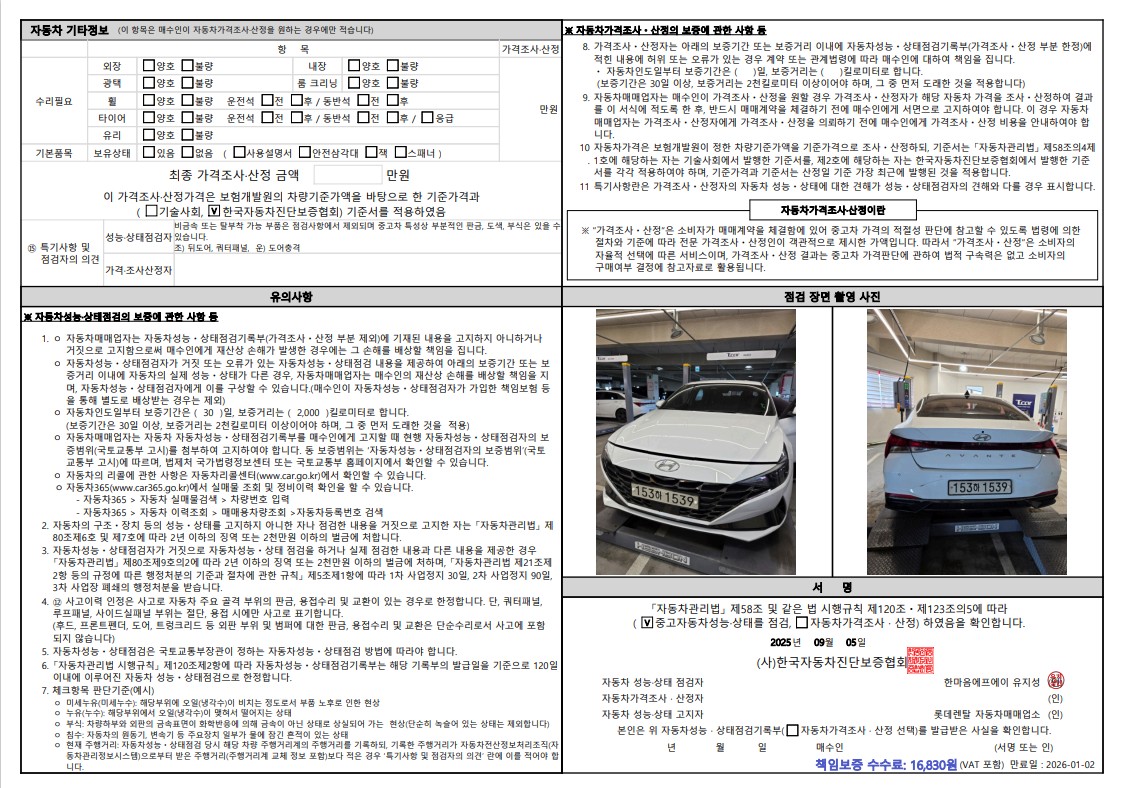 Детальное состояние автомобиля