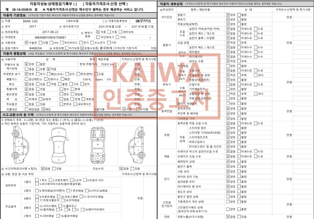 Основная информация и общее состояние / история аварий и ремонтов