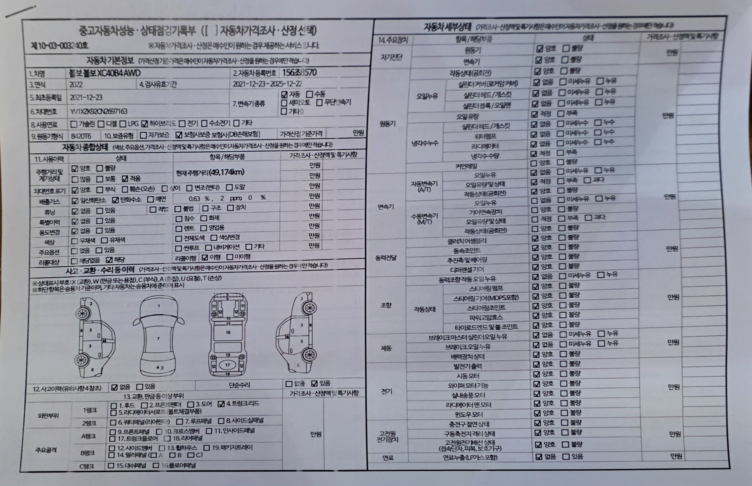 Основная информация и общее состояние / история аварий и ремонтов