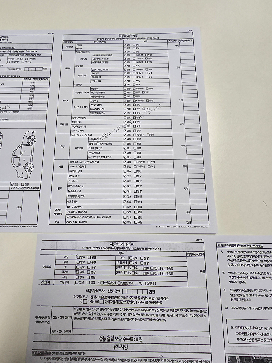 Подробное состояние автомобиля и другая информация