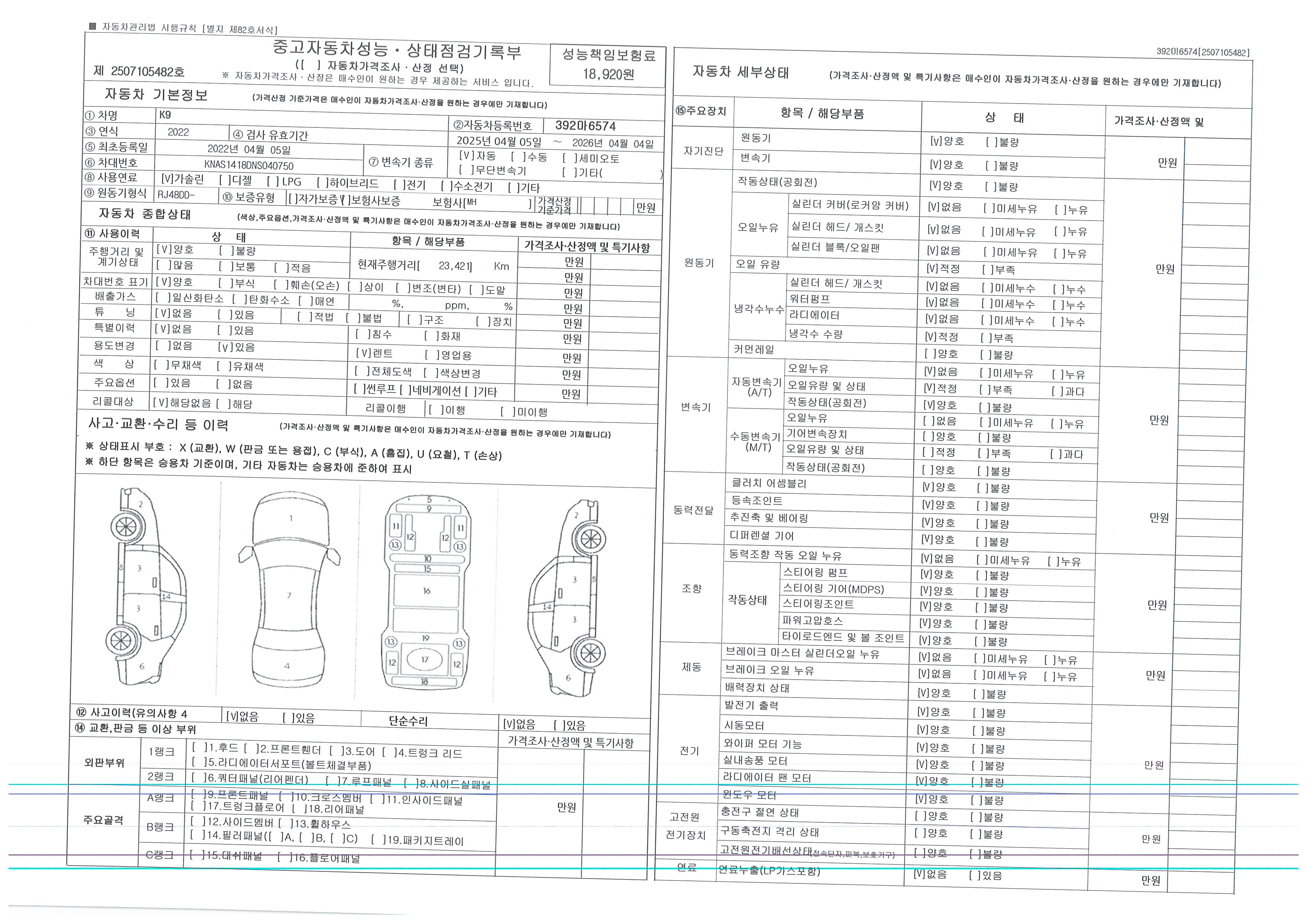 Основная информация и общее состояние / история аварий и ремонтов