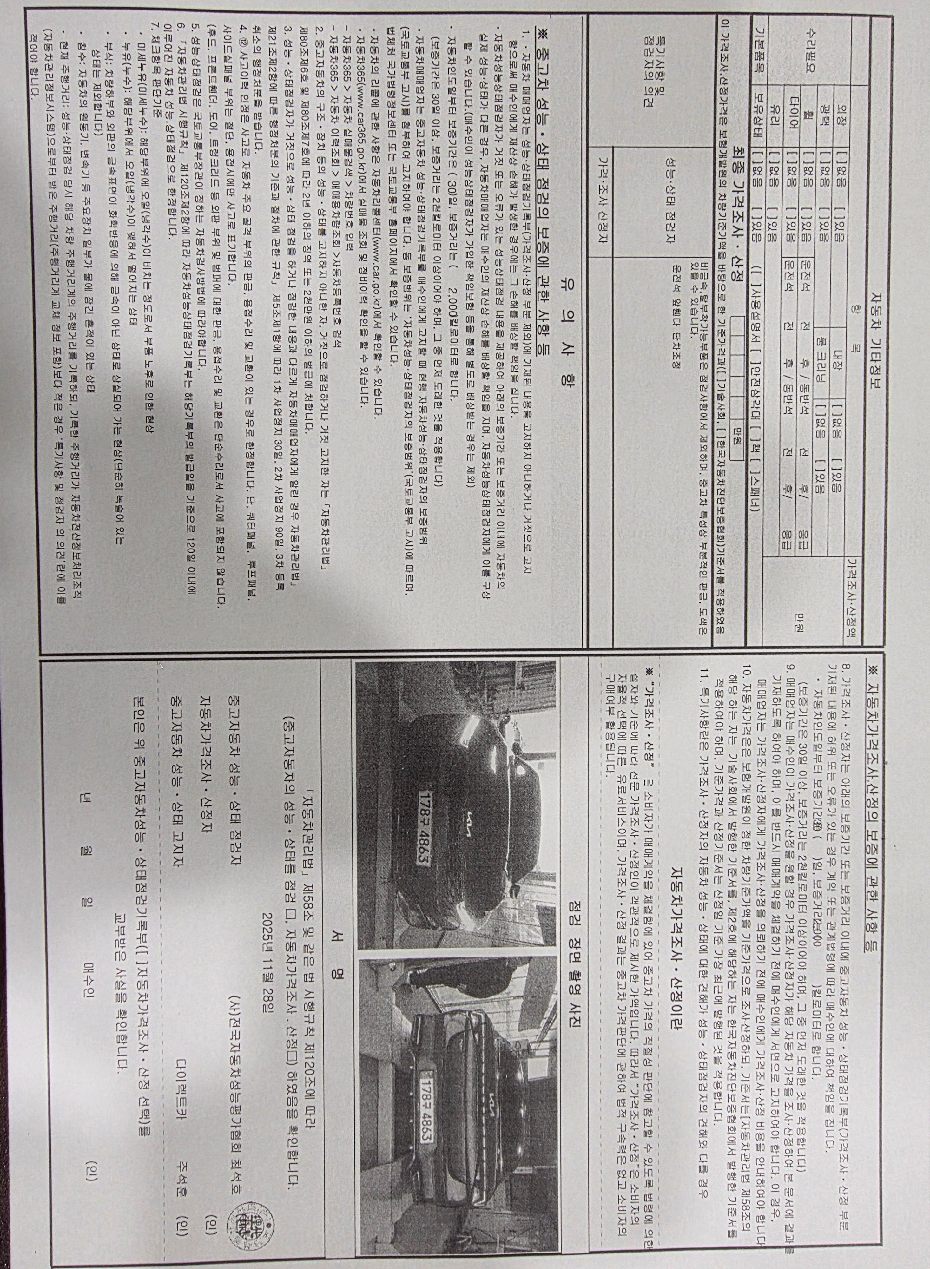 Детальное состояние автомобиля