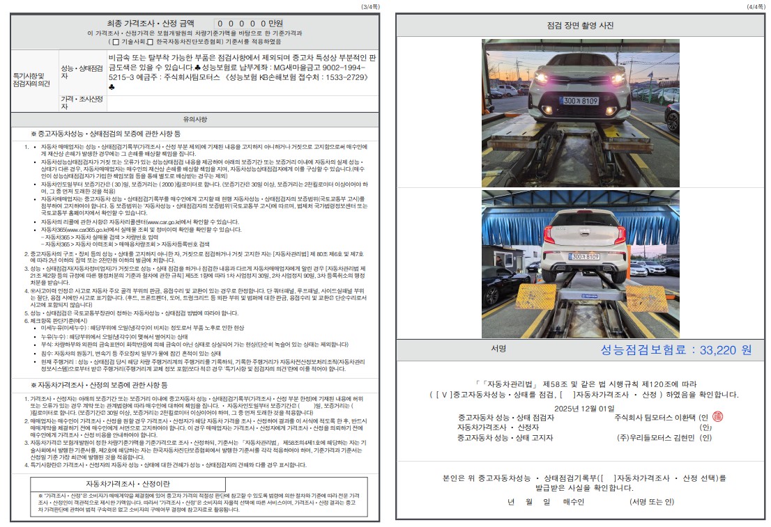 Детальное состояние автомобиля