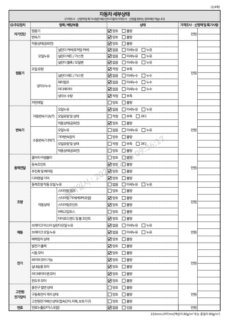 Детальное состояние автомобиля