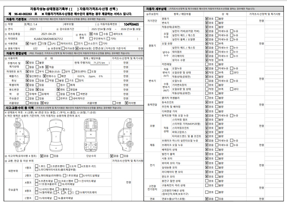 Основная информация и общее состояние / история аварий и ремонтов