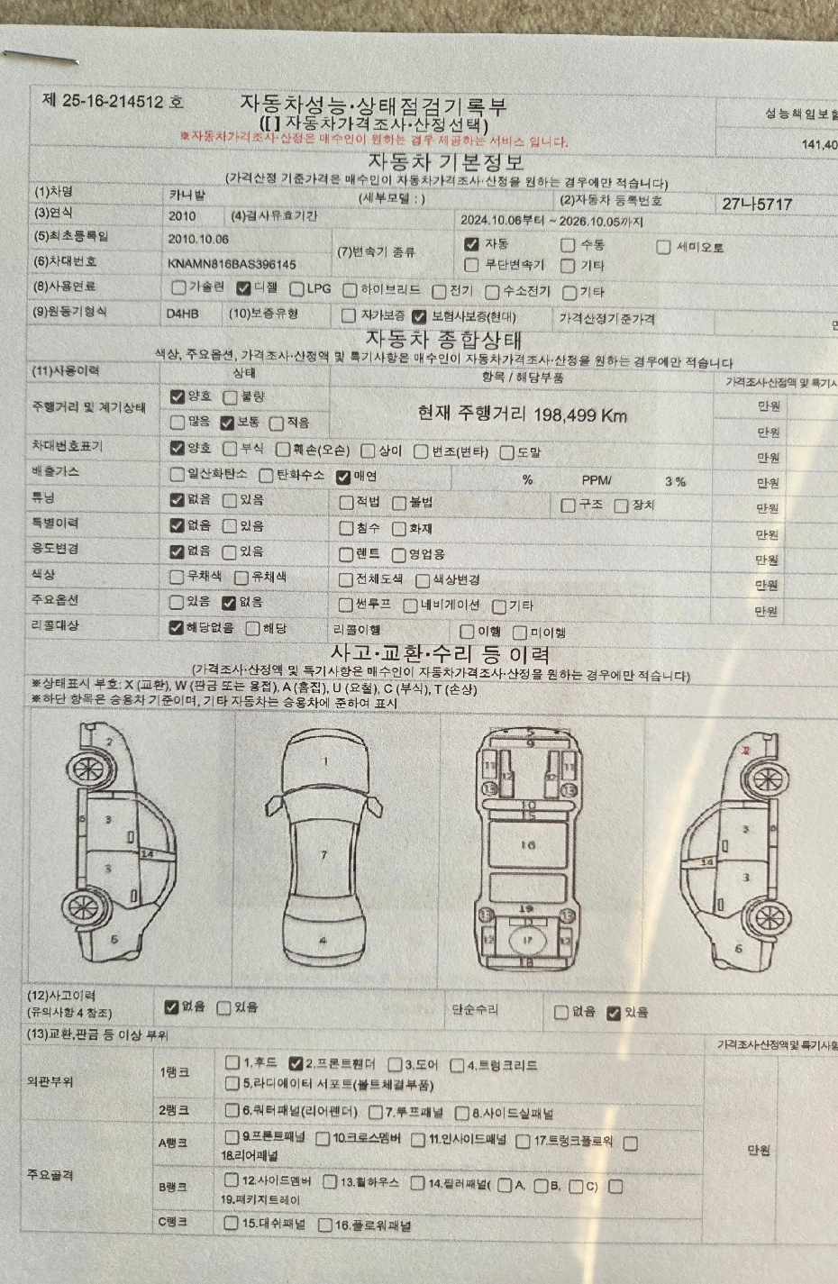 Основная информация и общее состояние / история аварий и ремонтов