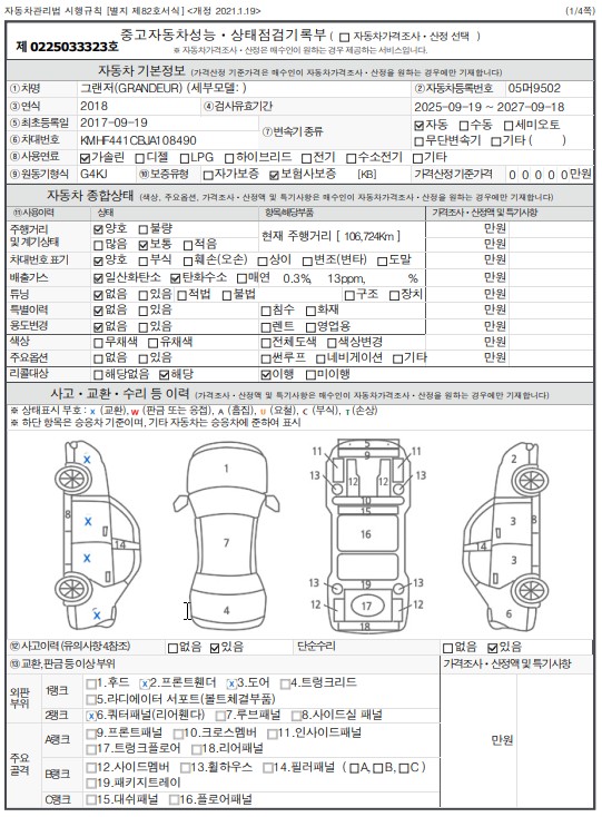 Основная информация и общее состояние / история аварий и ремонтов