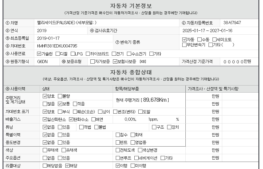 Основная информация и общее состояние / история аварий и ремонтов