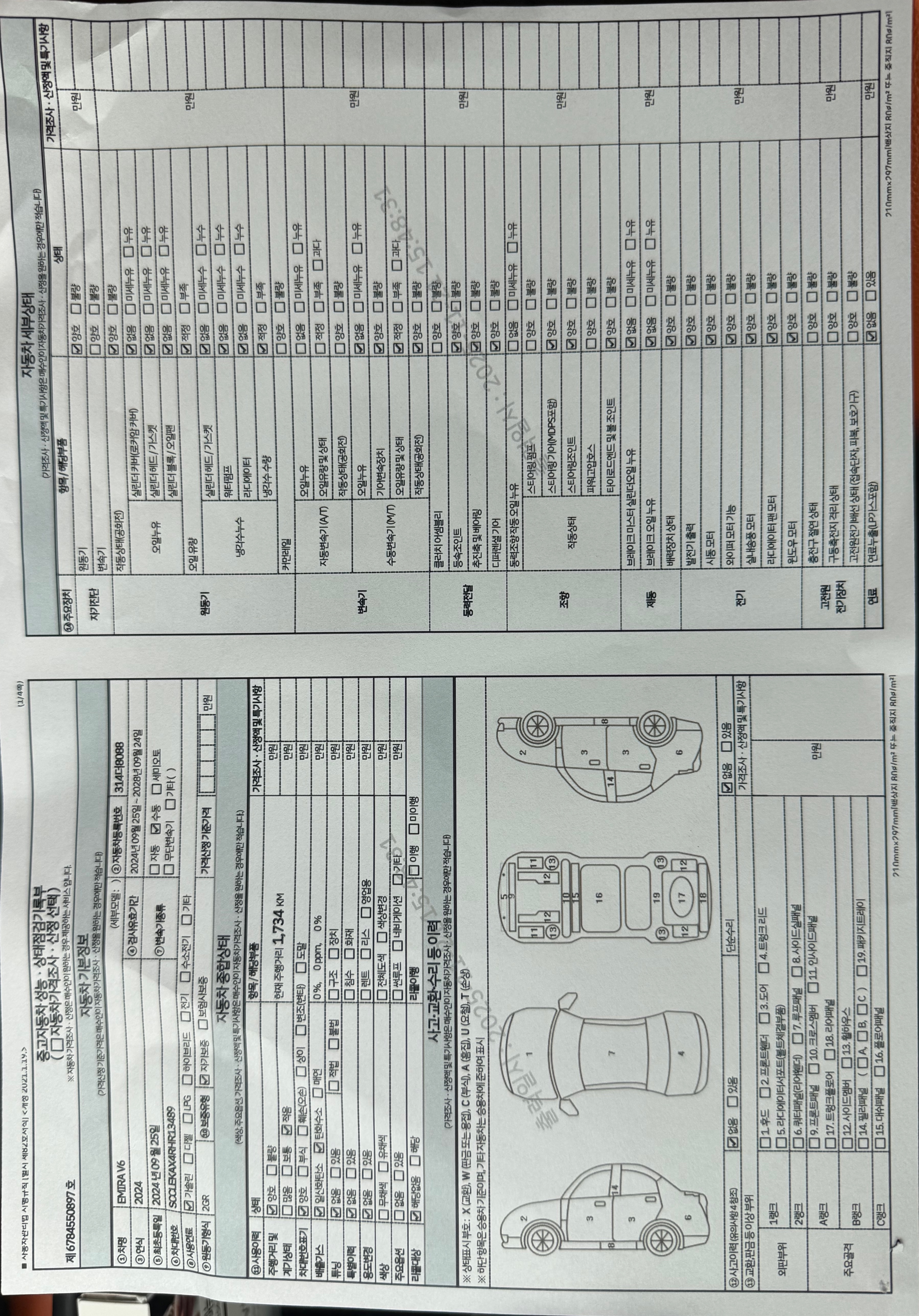 Детальное состояние автомобиля