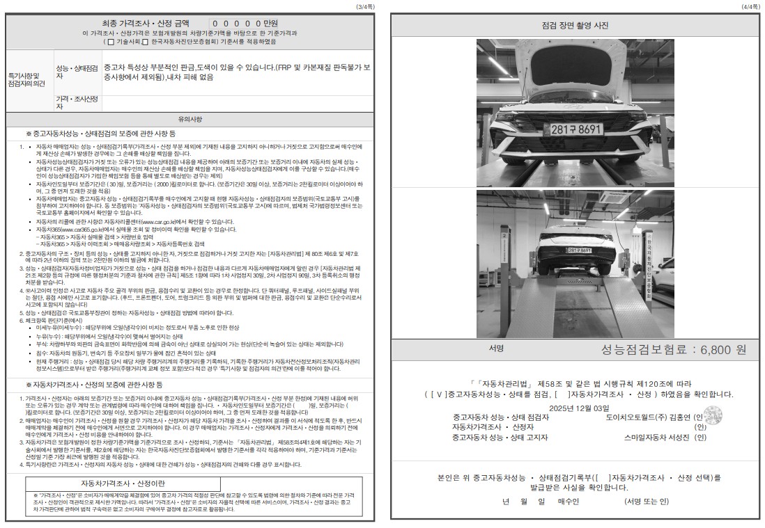 Детальное состояние автомобиля