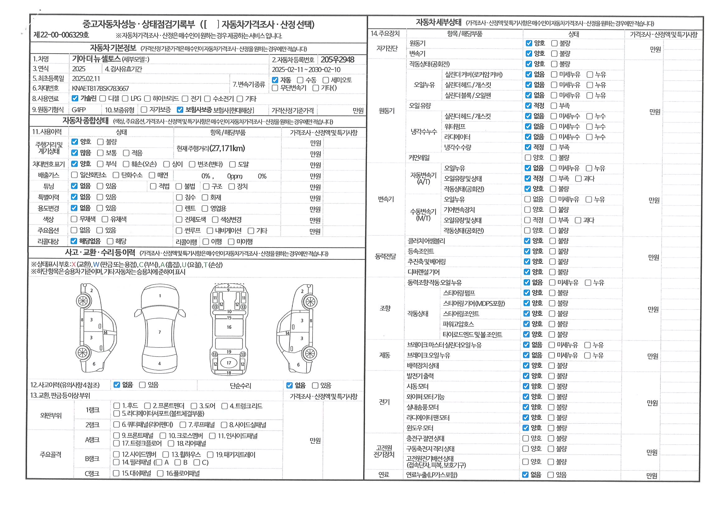 Основная информация и общее состояние / история аварий и ремонтов