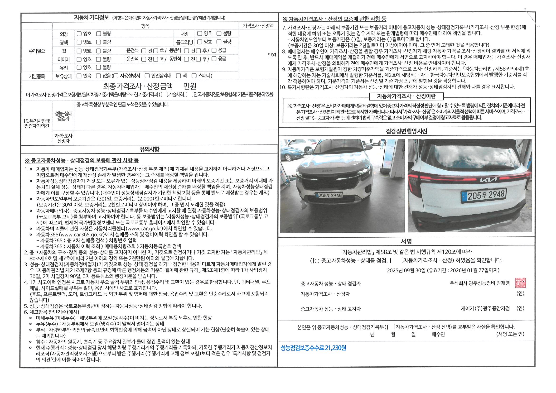 Детальное состояние автомобиля