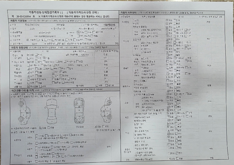 Подробное состояние автомобиля и другая информация