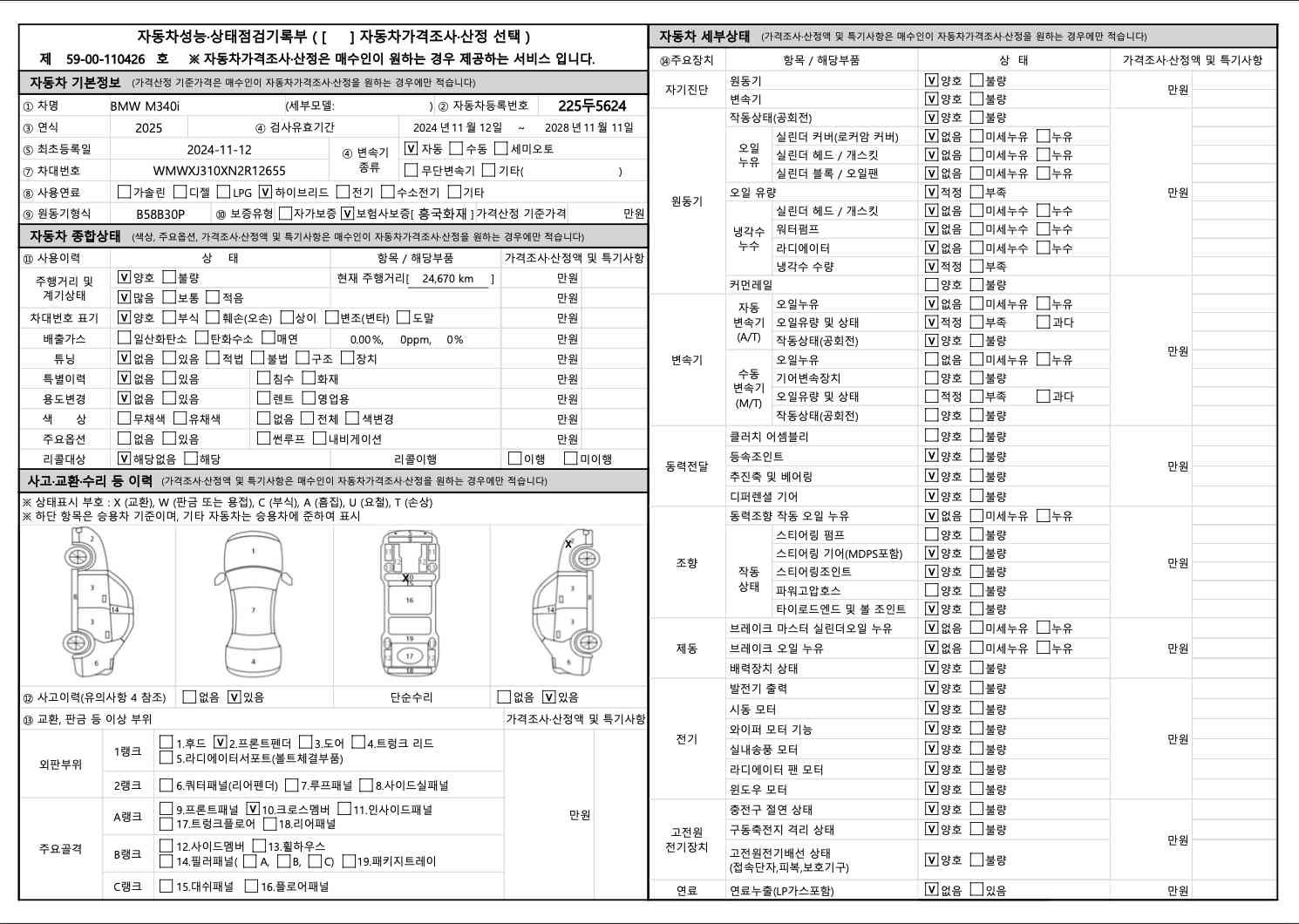 Основная информация и общее состояние / история аварий и ремонтов