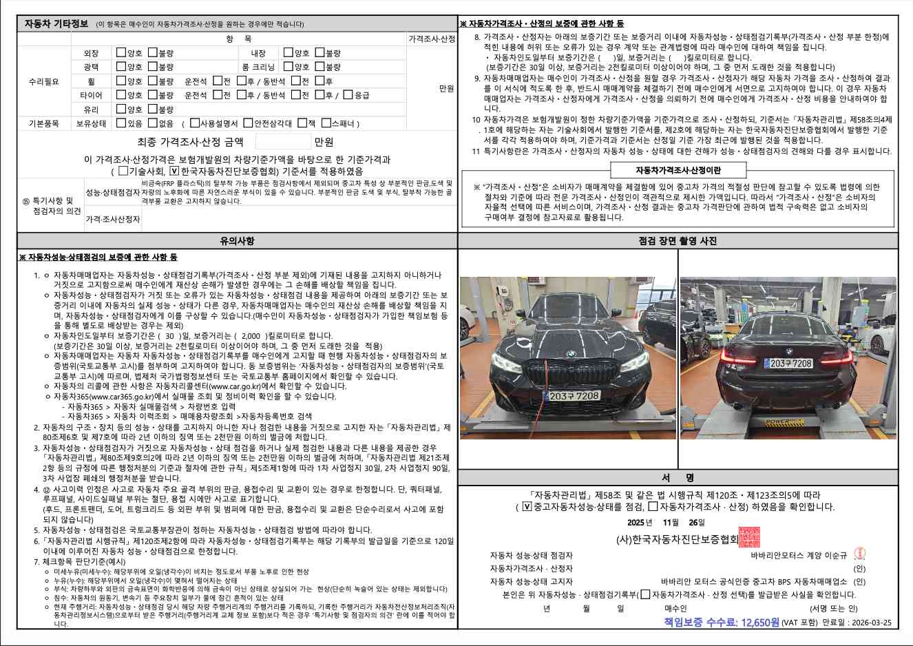 Детальное состояние автомобиля