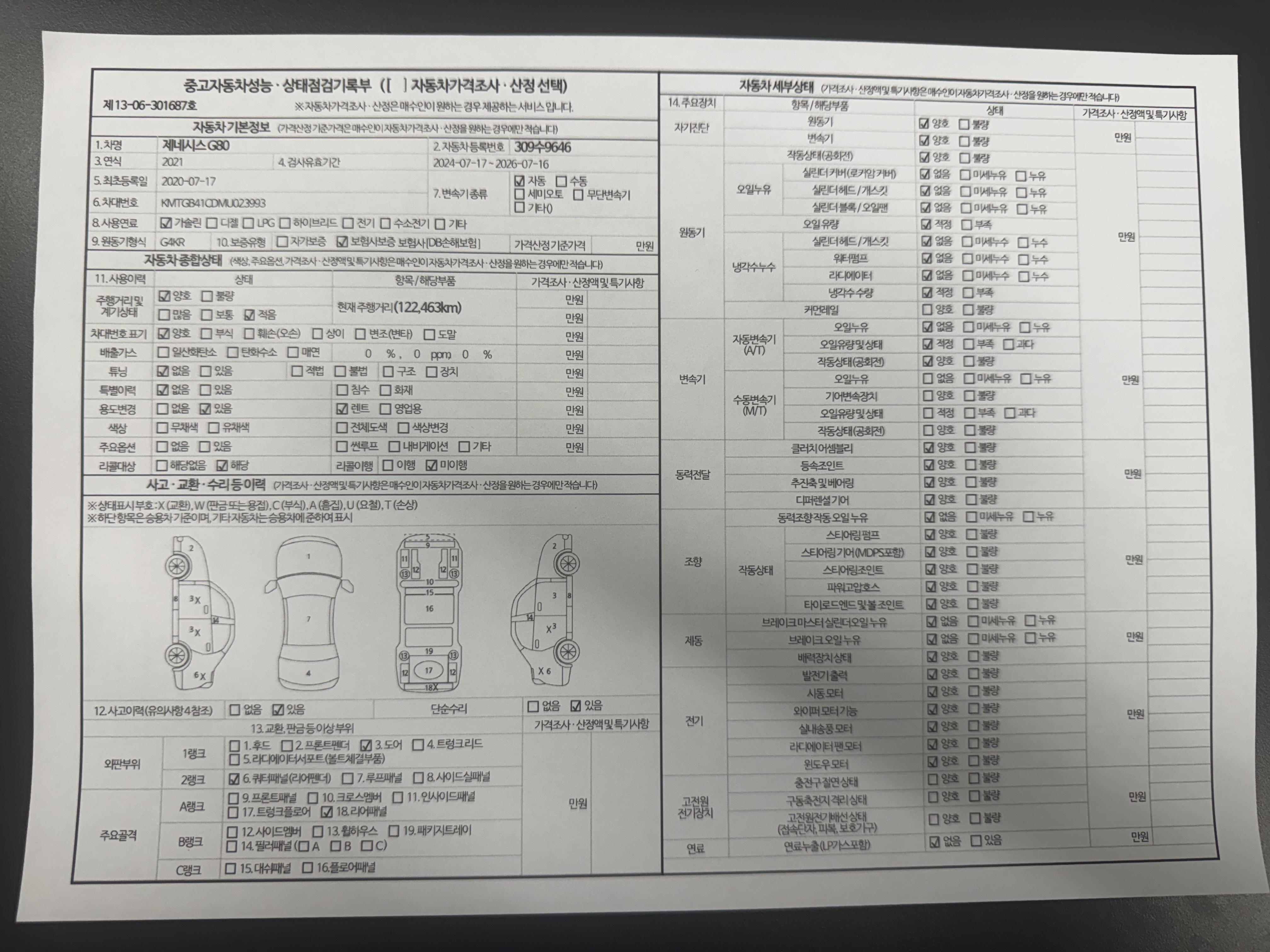 Основная информация и общее состояние / история аварий и ремонтов