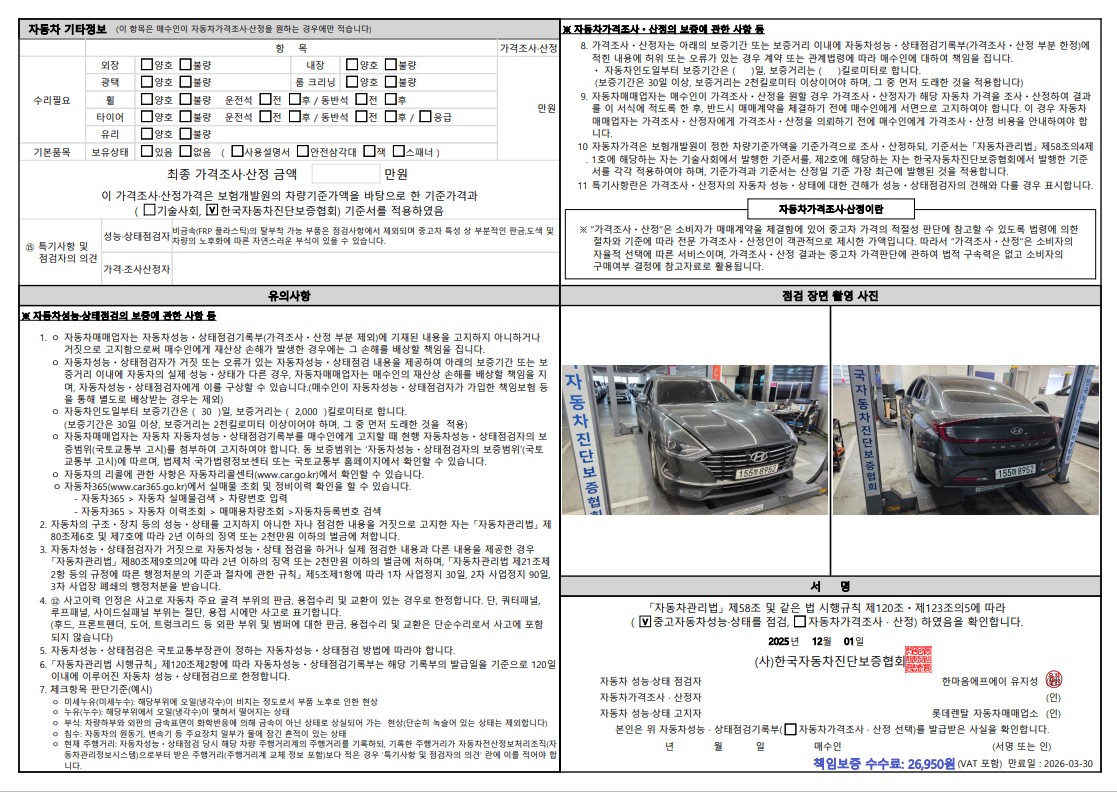Детальное состояние автомобиля
