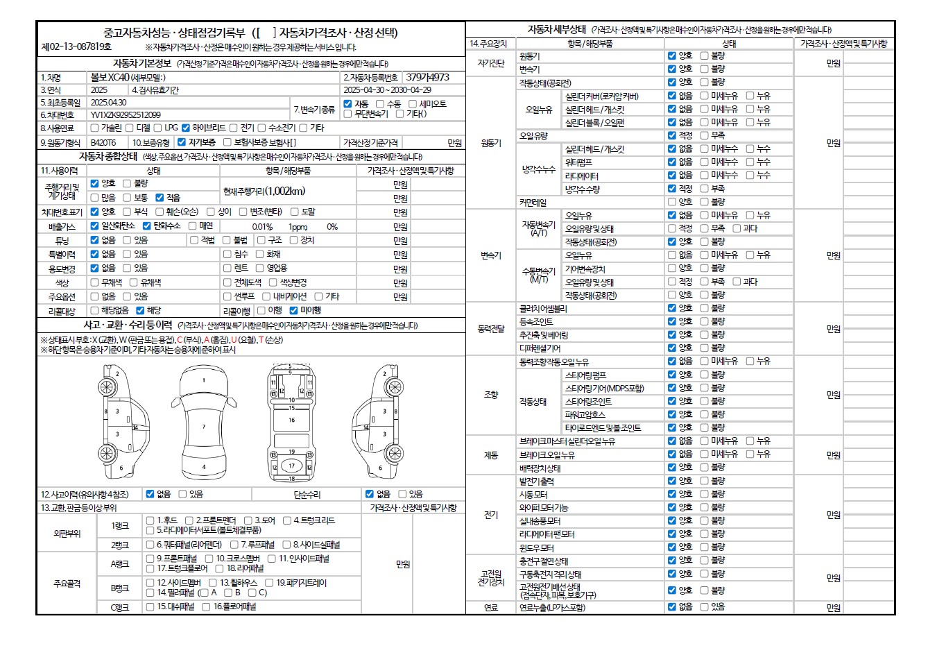 Основная информация и общее состояние / история аварий и ремонтов