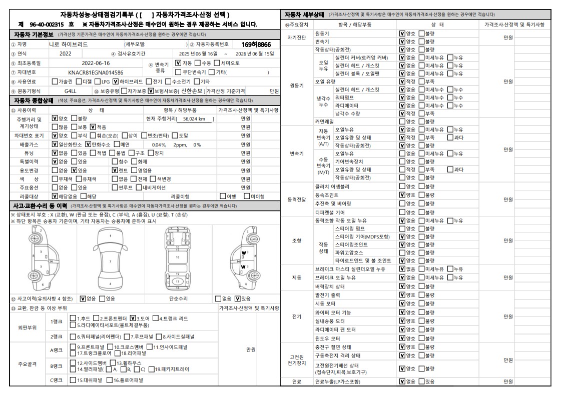 Основная информация и общее состояние / история аварий и ремонтов