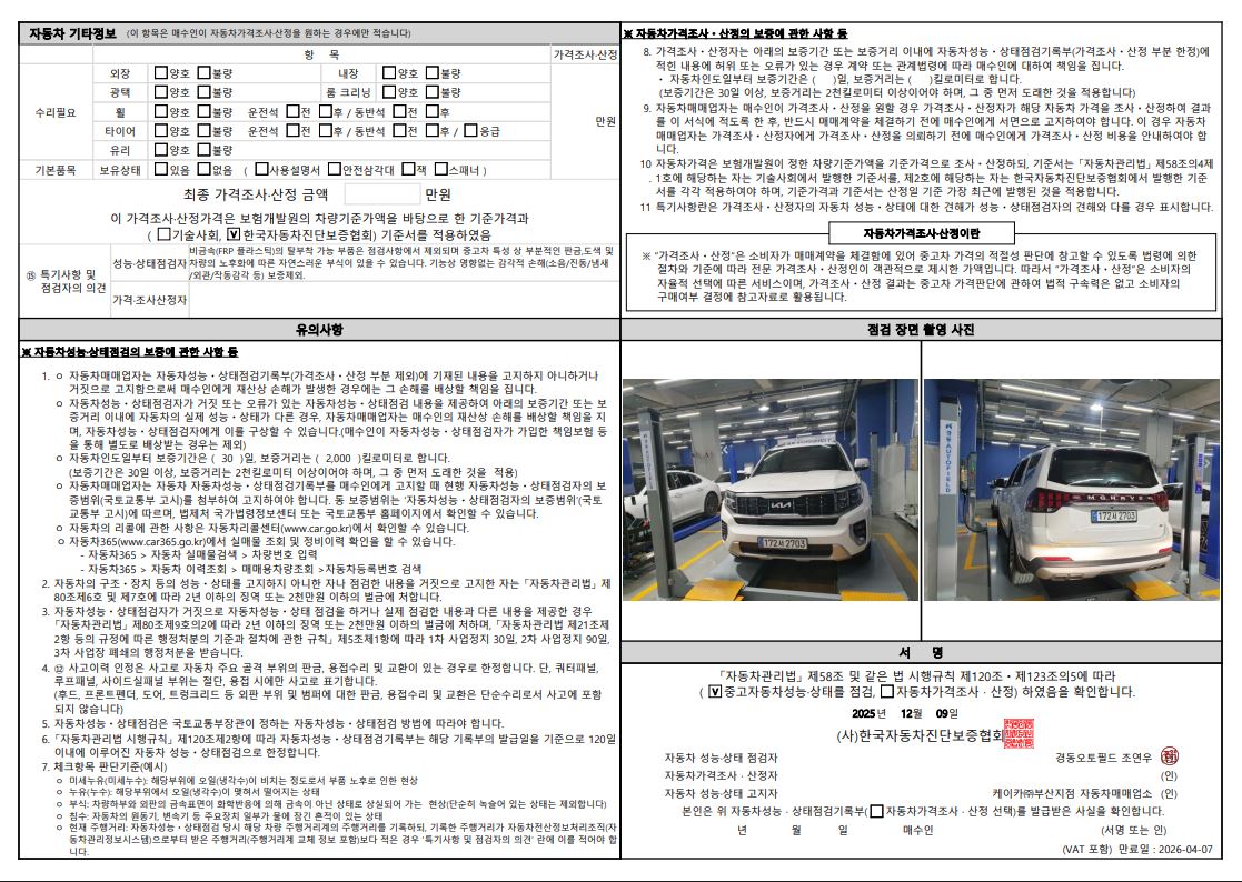 Детальное состояние автомобиля