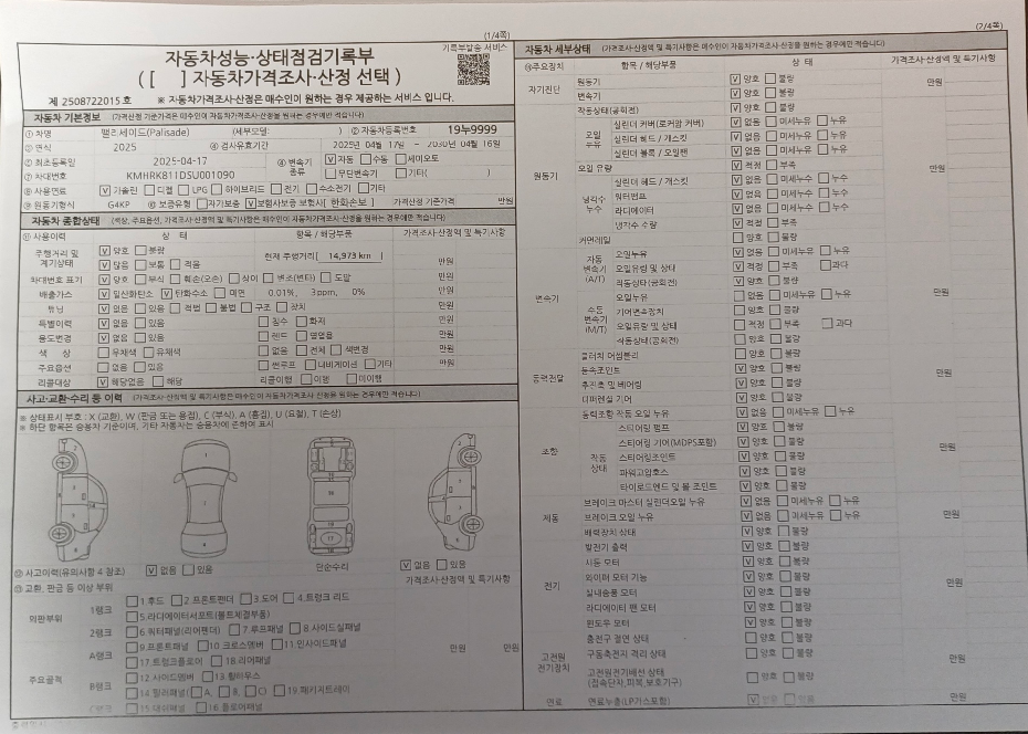 Детальное состояние автомобиля