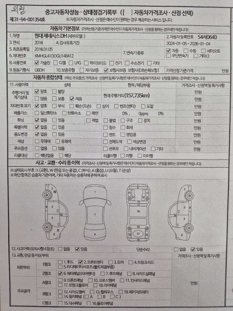 Основная информация и общее состояние / история аварий и ремонтов