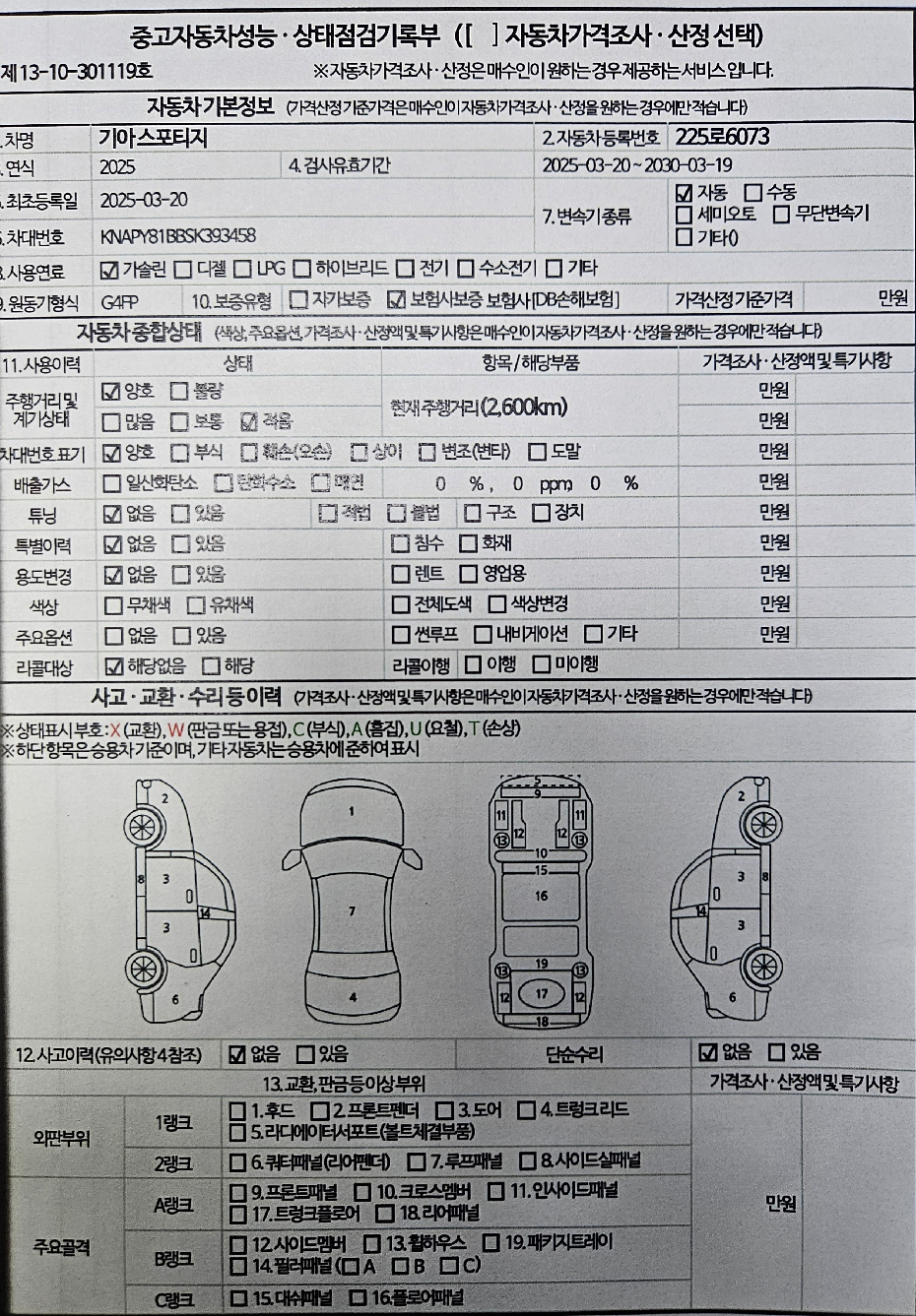 Основная информация и общее состояние / история аварий и ремонтов
