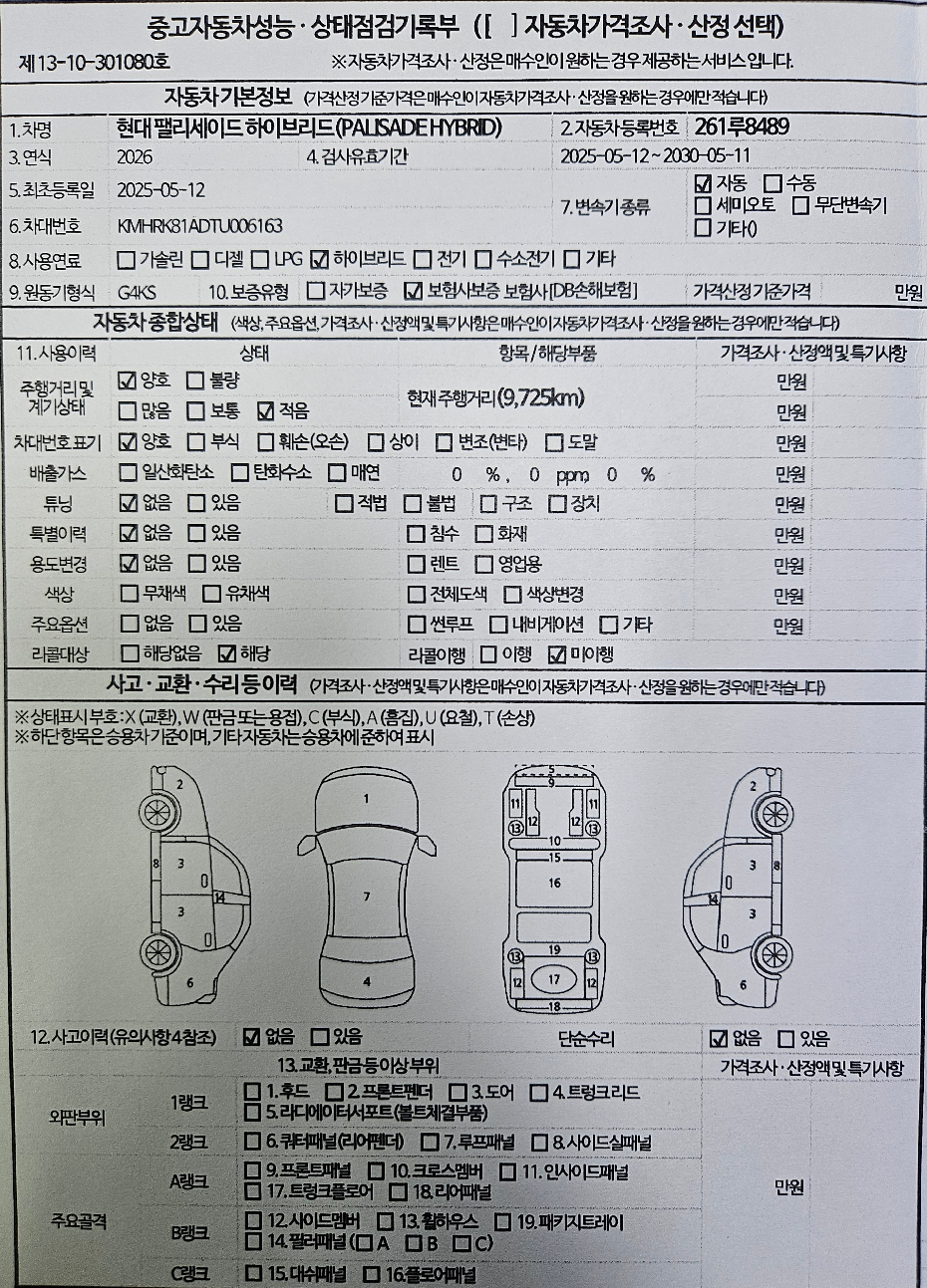 Основная информация и общее состояние / история аварий и ремонтов