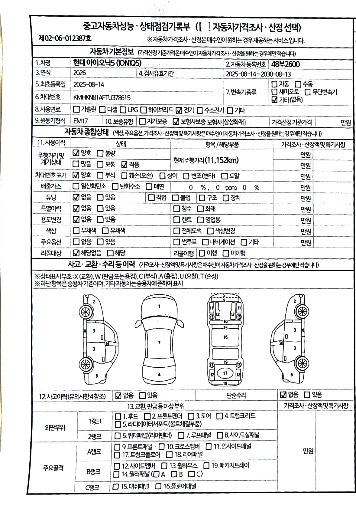 Основная информация и общее состояние / история аварий и ремонтов