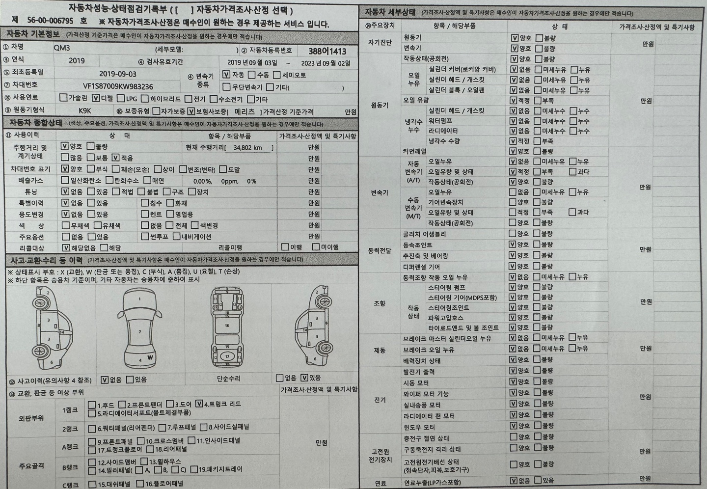 Основная информация и общее состояние / история аварий и ремонтов