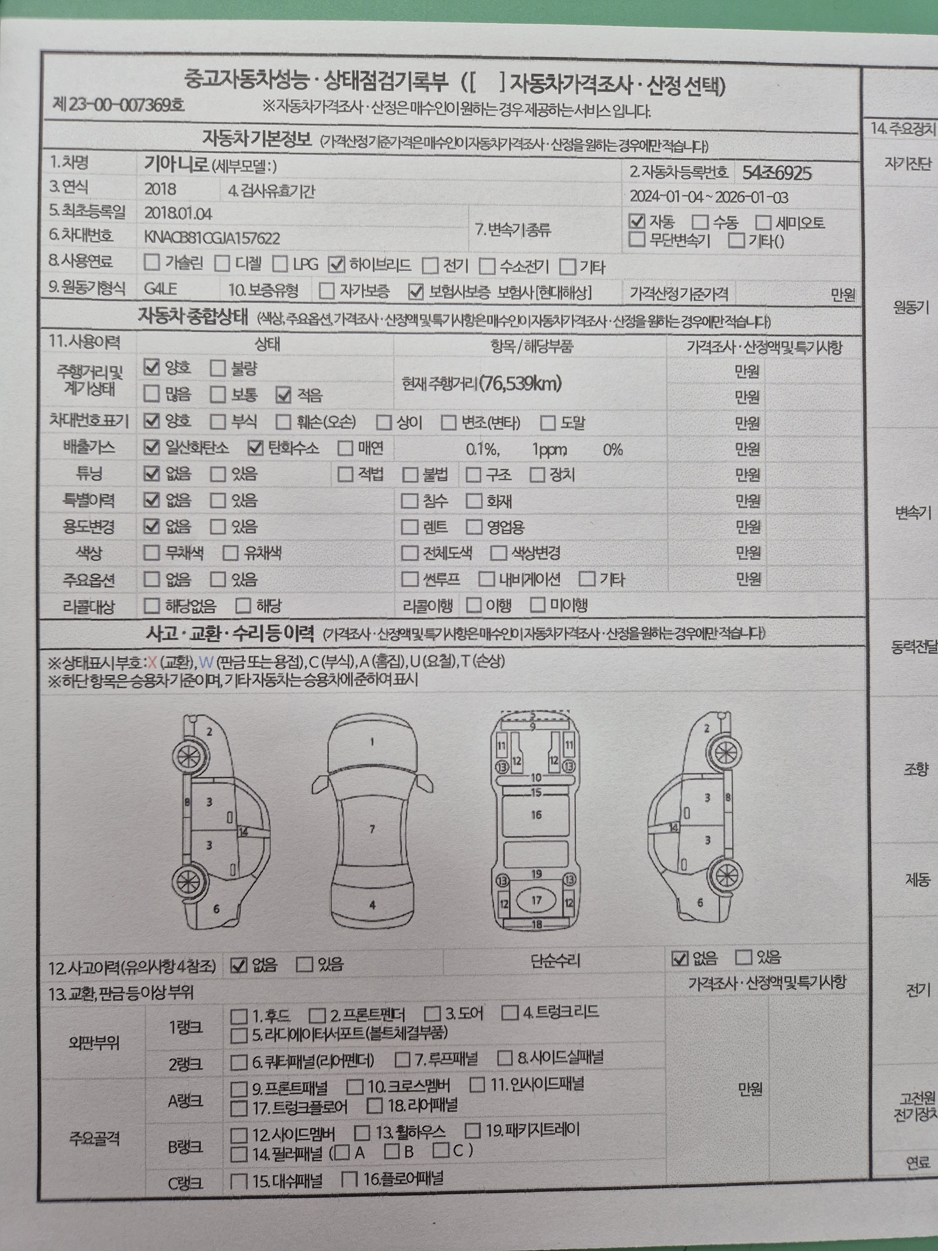 Основная информация и общее состояние / история аварий и ремонтов