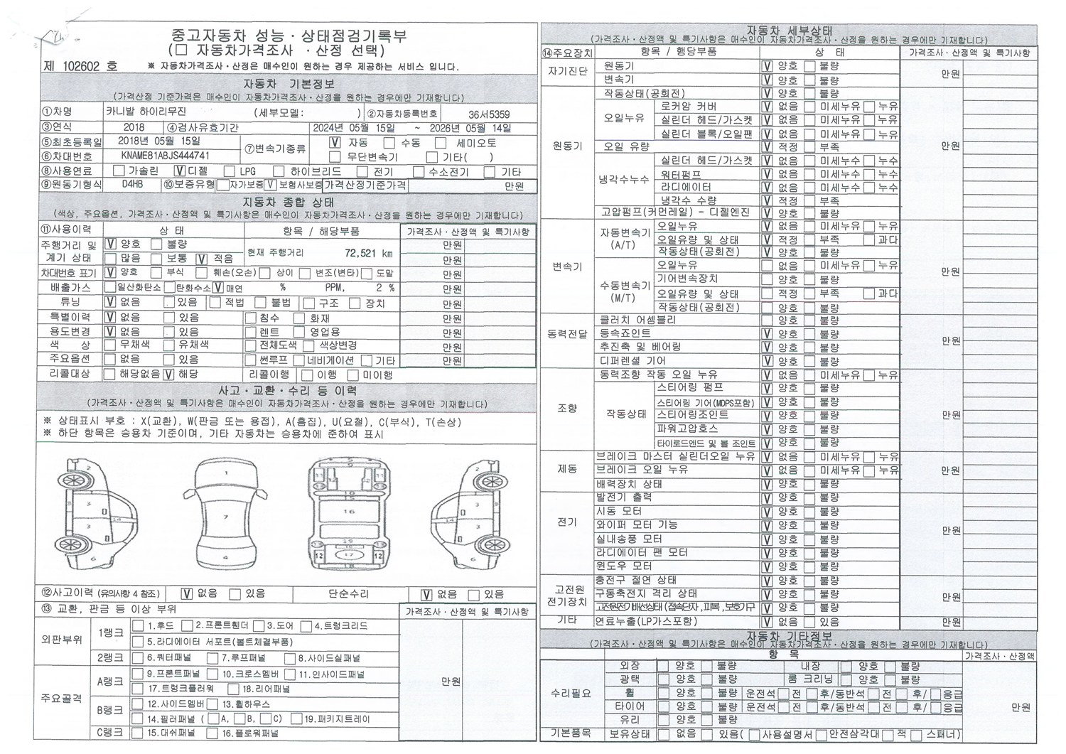 Основная информация и общее состояние / история аварий и ремонтов