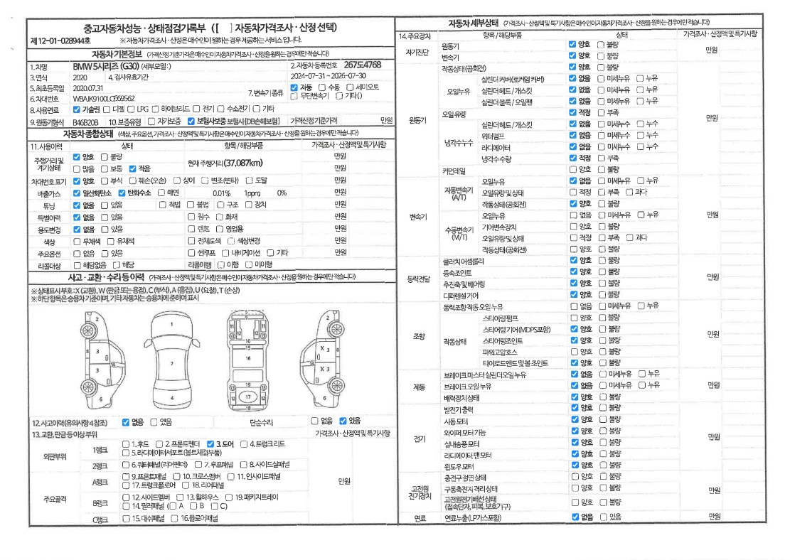 Основная информация и общее состояние / история аварий и ремонтов