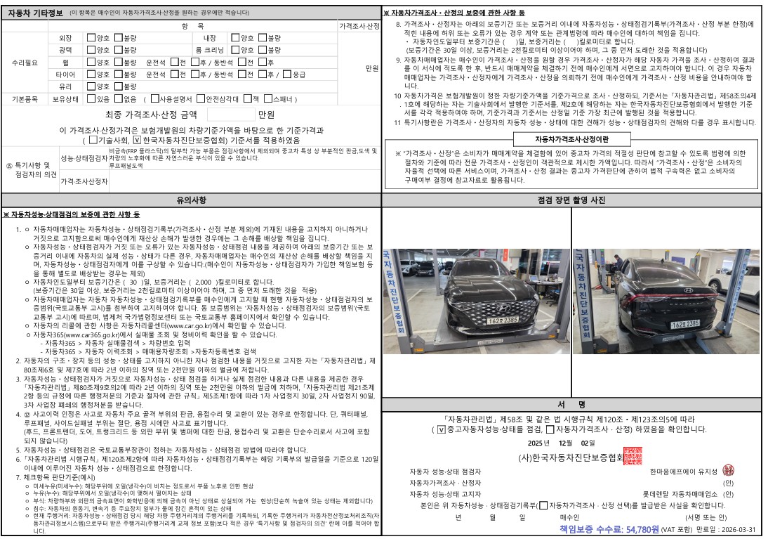 Детальное состояние автомобиля
