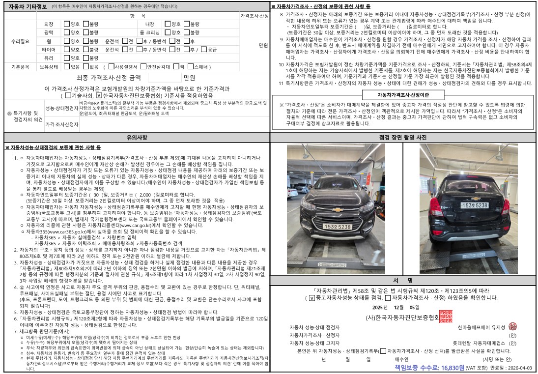 Детальное состояние автомобиля