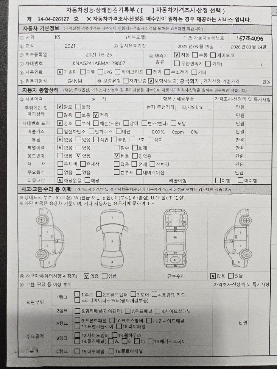 Основная информация и общее состояние / история аварий и ремонтов