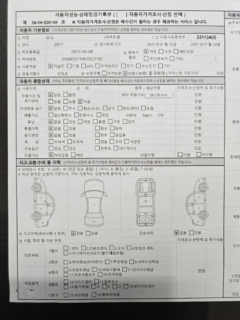 Основная информация и общее состояние / история аварий и ремонтов