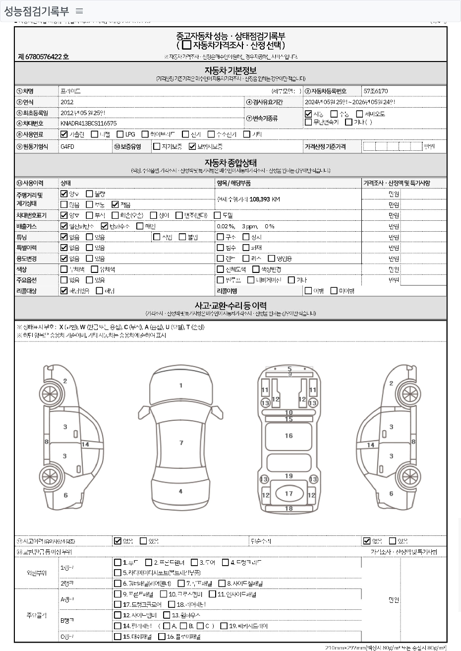 Основная информация и общее состояние / история аварий и ремонтов