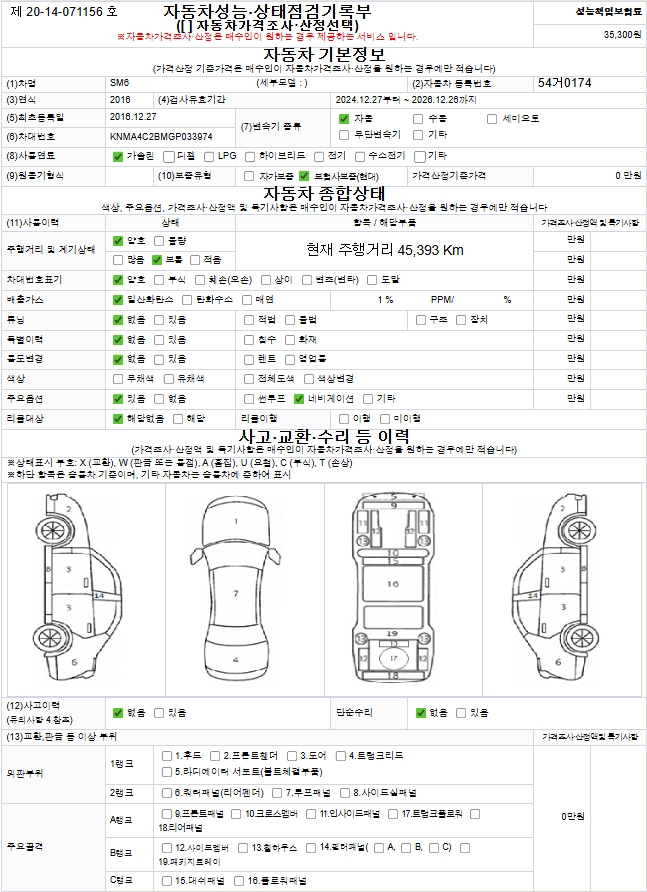 Основная информация и общее состояние / история аварий и ремонтов