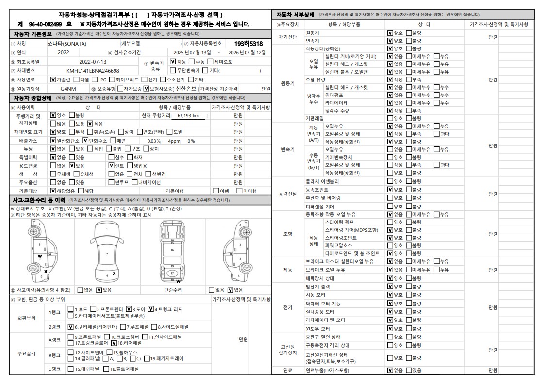 Основная информация и общее состояние / история аварий и ремонтов