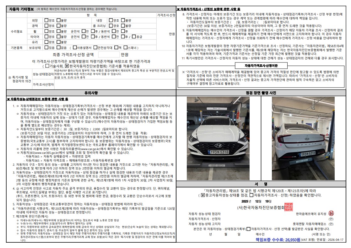 Детальное состояние автомобиля