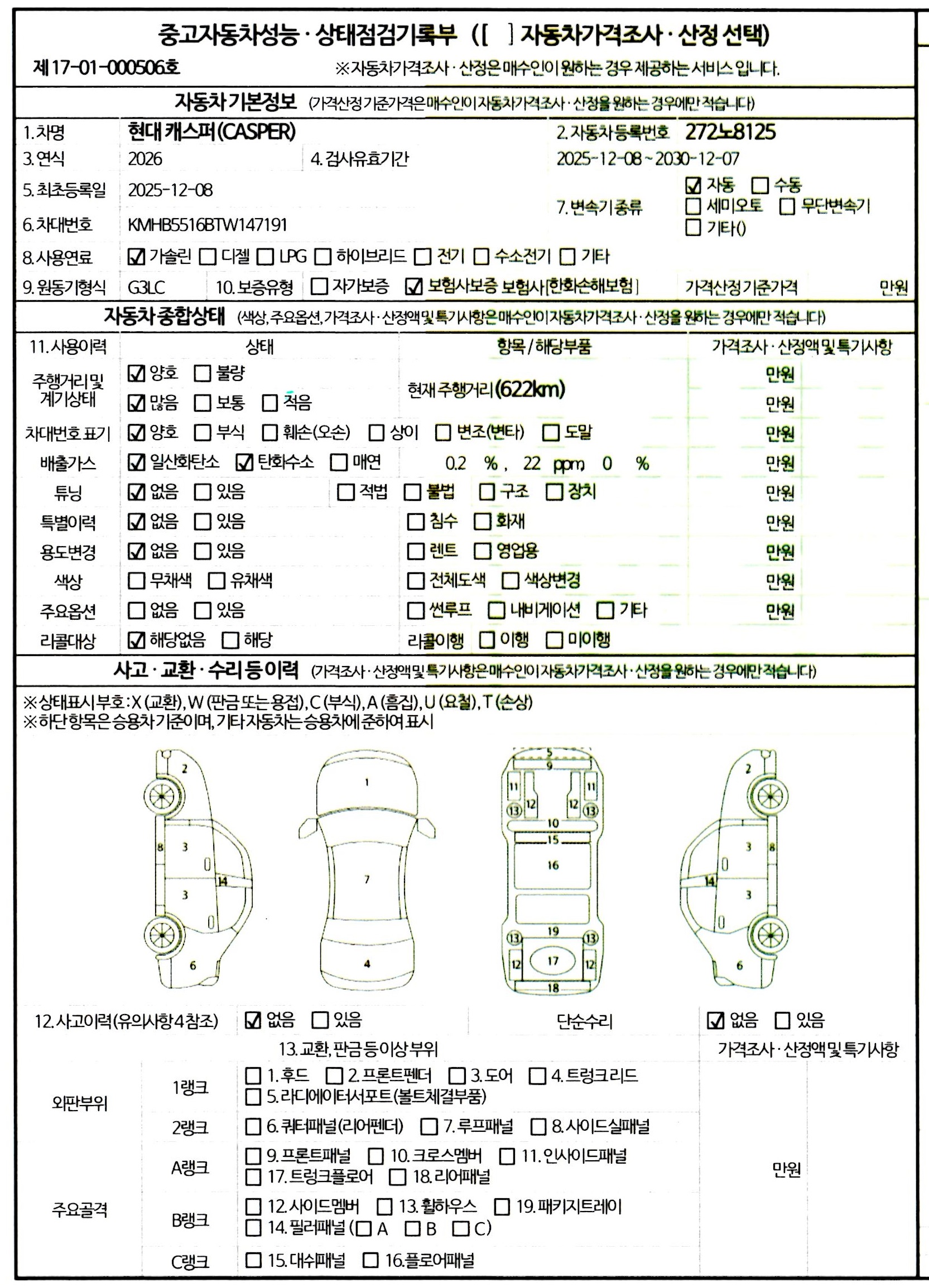 Основная информация и общее состояние / история аварий и ремонтов