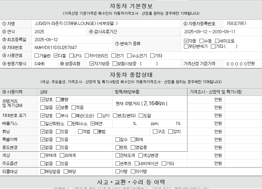 Основная информация и общее состояние / история аварий и ремонтов