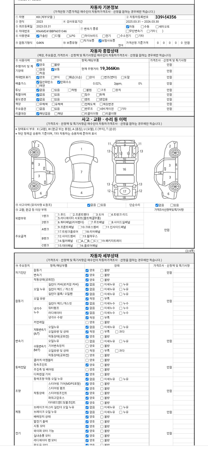 Основная информация и общее состояние / история аварий и ремонтов