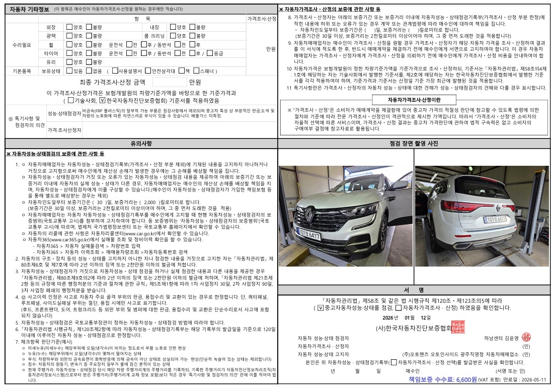 Детальное состояние автомобиля